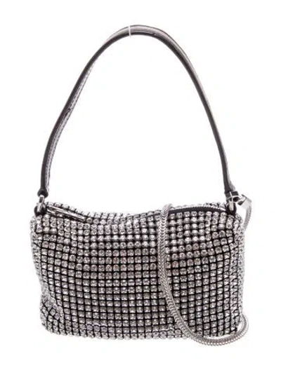 Pre-owned Alexander Wang Crystal Shoulder Bag In White