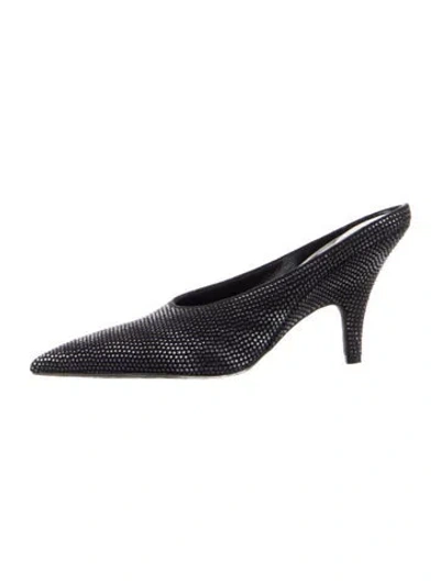 Pre-owned Alexander Wang Crystal Studded Accents Mules In Blue