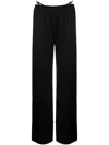 Alexander Wang Crystal Thong Satin Trousers In Black