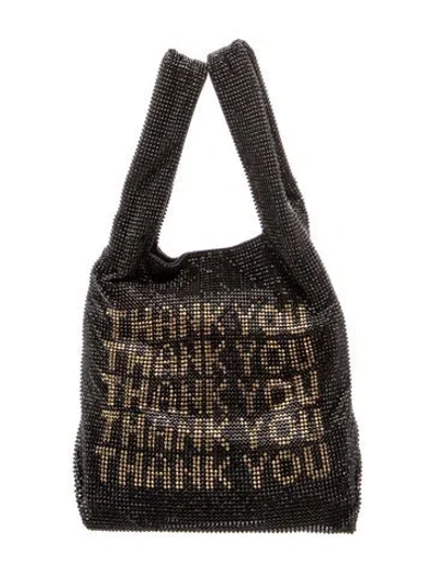 Pre-owned Alexander Wang Crystal Top Handle Bag In Black/gold