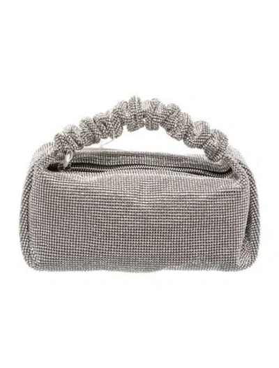Pre-owned Alexander Wang Crystal Top Handle Bag W/ Tags In Silver