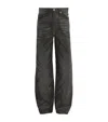 Alexander Wang Balloon Jean All Over Distressed Crystal In Black