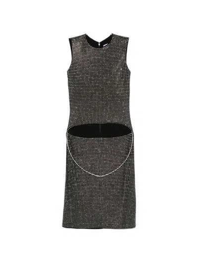 Alexander Wang Crystal-embellished Asymmetric Top In Gray