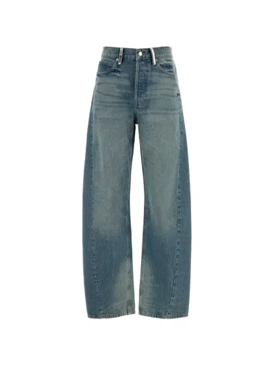 Alexander Wang Crystal-embellished Float Jeans In Blue