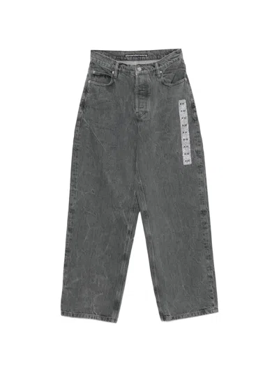 Alexander Wang Crystal-embellished Jeans In Gray