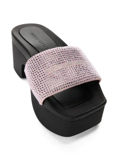 Alexander Wang Crystal-embellished Platform Sandals In Pink