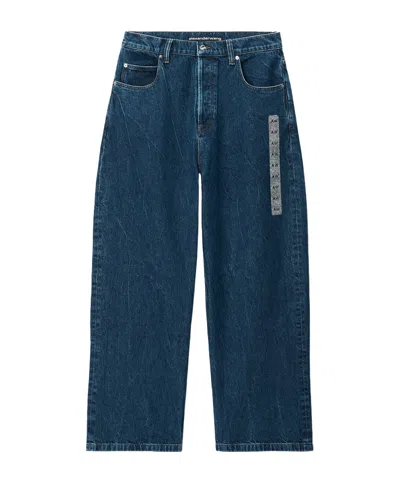 Alexander Wang Crystal-embellished Wide-leg Jeans In Multi