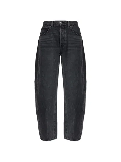 Alexander Wang Crystal-embellished Wide-leg Jeans In Gray