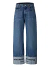 Alexander Wang Wide-leg Denim Jeans Folded Cuffs In Blue
