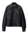 Alexander Wang Curved-sleeve Leather Jacket In Black