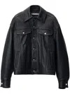 Alexander Wang Curved-sleeve Leather Jacket In Schwarz