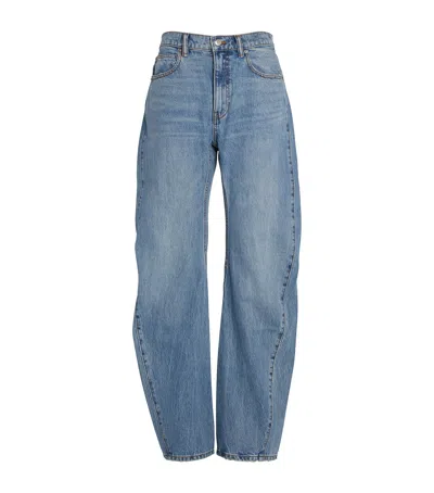 Alexander Wang Split Hem Wide Leg In Vintage Medium Indigo