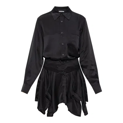 Alexander Wang Alexanderwang. T Silk Cut Off Double Shirt Dress In Multi