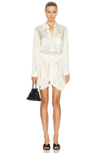 ALEXANDER WANG CUT OFF DOUBLE SHIRT DRESS