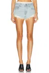 Alexander Wang Jeans Shorts With Integrated Boxer In Light Worn Indigo