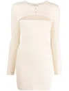 Alexander Wang Cut-out Knitted Minidress In Neutrals