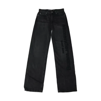 Alexander Wang Cut Out-logo Jeans Black