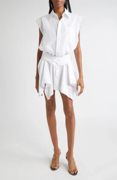 Alexander Wang Cutoff Double Cotton Poplin Shirtdress In White