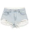 Alexander Wang Jeans Shorts With Integrated Boxer In Blue