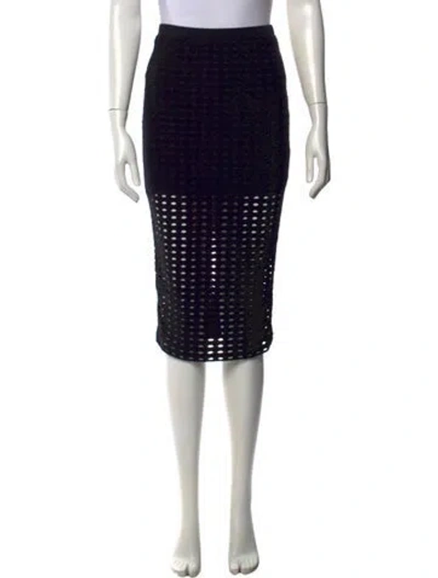 Pre-owned Alexander Wang Cutout Accent Midi Length Skirt In Black