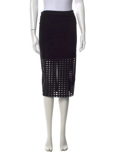 Pre-owned Alexander Wang Cutout Accent Midi Length Skirt In Black