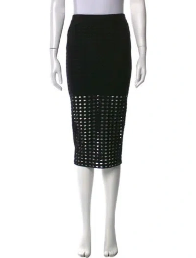 Pre-owned Alexander Wang Cutout Accent Midi Length Skirt In Black