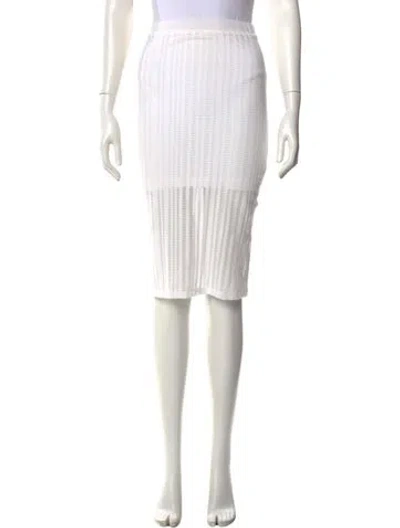 Pre-owned Alexander Wang Cutout Accent Midi Length Skirt In White