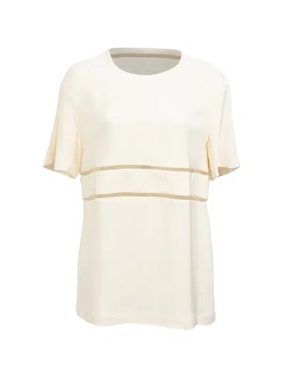 Pre-owned Alexander Wang Cutout Silk Top In Neutral