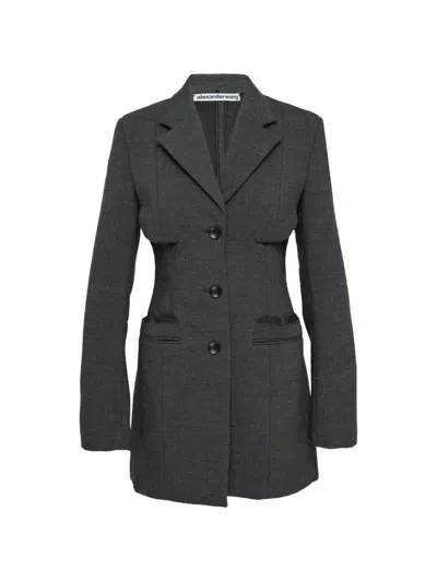 Alexander Wang Cut-out Single-breasted Blazer In Black