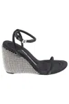 Alexander Wang Dahlia 105 Crystal Wedge Sandal In Gray