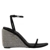 Alexander Wang Dahlia 105 Crystal Wedge Sandal In Black