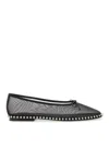 Alexander Wang Lina Studded Mesh Ballet Flats In Black