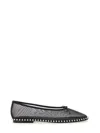 Alexander Wang Lina Studded Mesh Ballet Flats In Black