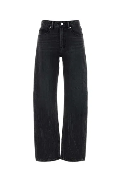 Alexander Wang Dark Grey Denim Jeans In Greyaged