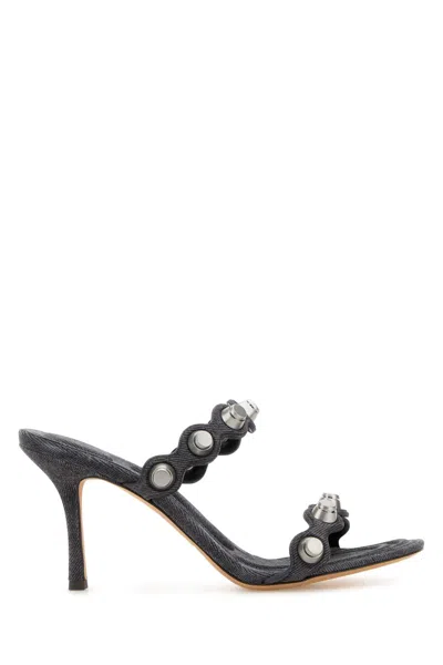 Alexander Wang 85mm Riot Leather Sandals In Black