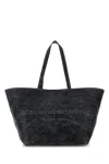 Alexander Wang Dark Grey Leather Small Punch Shopping Bag In Gray