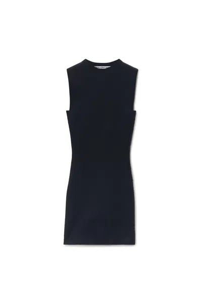 Alexander Wang Debossed Logo Mini Dress In Black