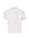 Alexander Wang Debossed-logo Ribbed T-shirt In White