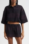 Alexander Wang Deconstructed Crop Piqué Polo In Black
