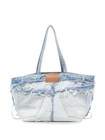 Alexander Wang Deconstructed Denim Tote Bag In 蓝色