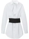 Alexander Wang Mini Shirt Dress With Elastic Waist In Multi