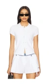 Alexander Wang Deconstructed Polo Cardigan In White
