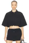 Alexander Wang Deconstructed Polo Shirt Shirts Black In Black
