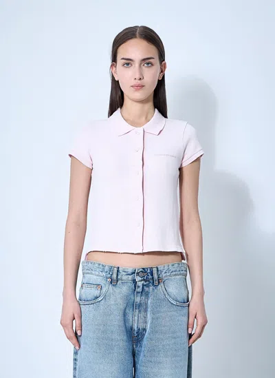 Alexander Wang Deconstructed Polo Shirt In Pink