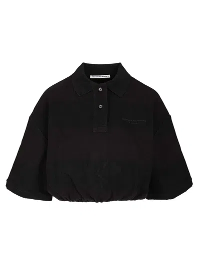 Alexander Wang Deconstructed Polo Shirt Shirts Black