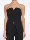 Alexander Wang Deconstructed Strapless Vest Top In Black