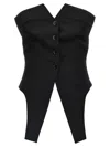 Alexander Wang Deconstructed Wool Vest With Tailored Bodice In Black