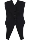 Alexander Wang Deconstructed Wool Vest Top Clothing In Black