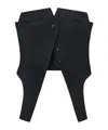 Alexander Wang Strapless Asymmetric Wool-twill Top In Black