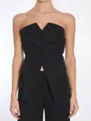 Alexander Wang Deconstructed Wool Vest Top Clothing In Black